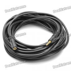 3.5mm Male to Female Audio Extension Cable - Black (10m-Length)