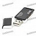 SIYOTEAM USB 2.0 SD / TF Card Reader - Black (Max. 16GB)