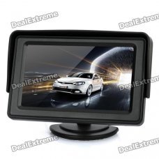 4.3" LCD Rear-View Dual-Input Car Monitor - Black 4.3" LCD Rear-View Dual-Input Car Monitor - Black