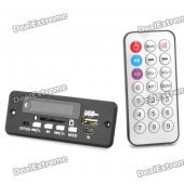 1.0" LED Car MP3 Player Module w/ FM/ USB/Mini USB/SD/Remote Controller - Black (12V)