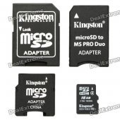 Genuine Kingston TF / Micro SD Memory Card w/ SD / MS PRO Duo / Mini SD Adapter - 16GB (Class4)