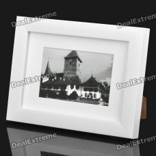 Stylish Wooden Dual Layer Photo Frame for 7" / 5" Photo - White