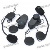BT Interphone + Handsfree Bluetooth Set for Motorcycle / Skiing Helmet (Pair / 800M-Transmission)