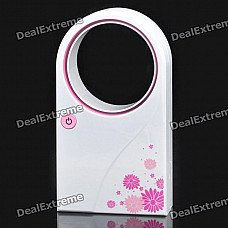 USB/4xAAA Powered Bladeless Fan - White + Pink