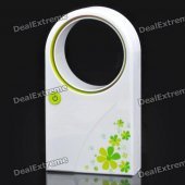 USB/4xAAA Powered Bladeless Fan - White + Green