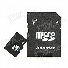 4GB Micro SD/TF Card with SD Card Adapter - Black 4GB Micro SD/TF Card with SD Card Adapter - Black