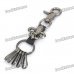 Vintage Boy Scout Logo Style Clip Keychain - Silver Grey + Black