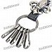 Vintage Boy Scout Logo Style Clip Keychain - Silver Grey + Black