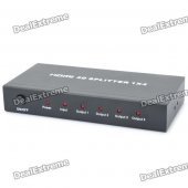 1080P Full HD 1 to 4 HDMI V1.3 Splitter - Black