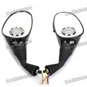 Motorcycle Rearview Mirror MP3 Player Speaker with FM / SD Slot - Pair (DC 12V)