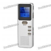 1.0" LCD Voice Recorder with MP3 Music Player - Silver (4GB)