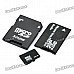 Micro SD/TF Card with SD Card and MS Card Adapter - Black (8GB / Class 6)