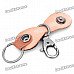 Cool Army Star Designed Cow Leather + Zinc Alloy Keychain - Brown + Silver