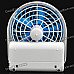Mini 5-Blade USB + Battery Powered Cooling Fan - White + Blue