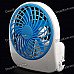 Mini 5-Blade USB + Battery Powered Cooling Fan - White + Blue
