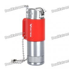 Cool Butane Gas Lighter w/ Chain - Red + Silver