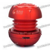 Mini Stylish Flower Style Rechargeable MP3 Player Speaker w/ TF Slot - Red