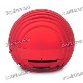 Mini Ball Style Rechargeable MP3 Player Speaker w/ SD Slot - Red