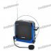 1.1" LCD Portable Speaker Voice Amplifier w/ Headset Microphone / FM / TF Slot - Black + Blue