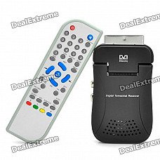 Scart DVB-T Digital Terrestrial Receiver + USB PVR with Remote Controller - Black Scart DVB-T Digital Terrestrial Receiver + USB PVR with Remote Controller - Black