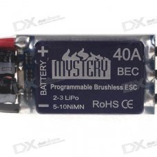 Mystery Programmable BEC ESC for Brushless Motors (2607-40A 5-10 NC\2-3Lipo)