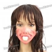 Scary Half Rabbit Teeth Face for Halloween Costume / Cosplay - Pink