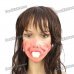 Scary Half Rabbit Teeth Face for Halloween Costume / Cosplay - Pink