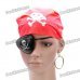 Cool Pirate Style Captain Headband + Eyeshade + Earrings Set - Red + Black + Golden