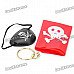 Cool Pirate Style Captain Headband + Eyeshade + Earrings Set - Red + Black + Golden