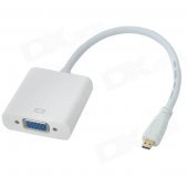 Micro HDMI to VGA Projector Adapter Cable - White (17cm)