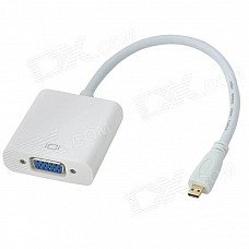 Micro HDMI to VGA Projector Adapter Cable - White (17cm)