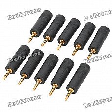 3.5mm Stereo Male to 6.35 Female Audio Converters Adapters (10-Pack) 3.5mm Stereo Male to 6.35 Female Audio Converters Adapters (10-Pack)