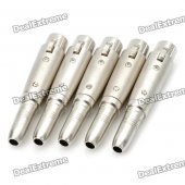 XLR Female to 6.35mm Female Audio Converters Adapters (5-Pack)