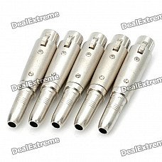 XLR Female to 6.35mm Female Audio Converters Adapters (5-Pack)