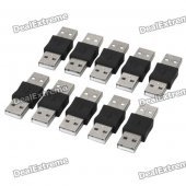 USB Type A Male to Male Connector (10-Pack)