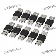 USB Type A Male to Male Connector (10-Pack) USB Type A Male to Male Connector (10-Pack)