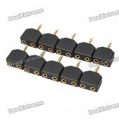 3.5mm Stereo Male to Dual Female Adapters (10-Pack)