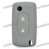 Protective Silicone Case for Peugeot 2-Button Remote Key - Grey