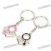 Valentine's Gender Symbol Heart Pendant Keychains - Silver (Pair) Valentine's Gender Symbol Heart Pendant Keychains - Silver (Pair)
