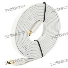 1080P HDMI 1.4 Male to Male Flat Connection Cable - White (300cm) 1080P HDMI 1.4 Male to Male Flat Connection Cable - White (300cm)