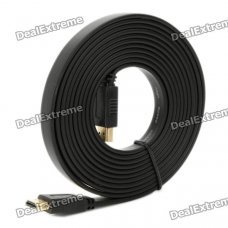 1080P HDMI 1.4 Male to Male Flat Connection Cable - Black (300cm) 1080P HDMI 1.4 Male to Male Flat Connection Cable - Black (300cm)
