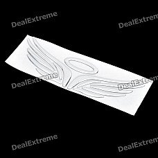 3D Angel Wings Halo Silver PVC Waterproof Car Truck Emblem Badge Sticker