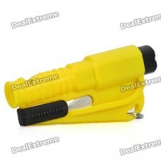 3-in-1 Whistle + Seat Belt Cutter + Window Break Keychain - Yellow 3-in-1 Whistle + Seat Belt Cutter + Window Break Keychain - Yellow