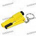 3-in-1 Whistle + Seat Belt Cutter + Window Break Keychain - Yellow 3-in-1 Whistle + Seat Belt Cutter + Window Break Keychain - Yellow