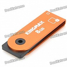 Genuine Kingmax 360 Degree Rotation USB Flash Drive with Strap - Orange (8GB)