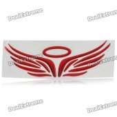 3D Red PVC Waterproof Angel Wings Halo Car Motor Badge Decal Sticker