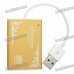 Multi-in-One USB 2.0 SD / TF / MS Card Reader - Golden + White