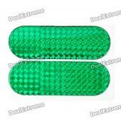 Car Vehicle Safety Reflective Stickers - Green (Size-L / Pair)