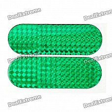 Car Vehicle Safety Reflective Stickers - Green (Size-L / Pair)