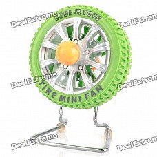 Tire Style USB Rechargeable 3-Blade Fan - Green Tire Style USB Rechargeable 3-Blade Fan - Green